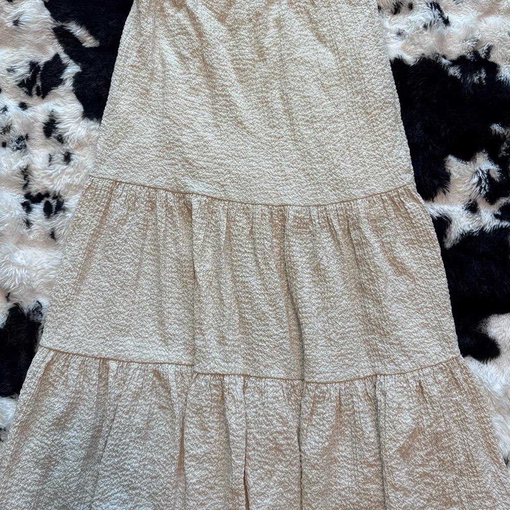 Urban Outfitters Beige Tiered Maxi Skirt